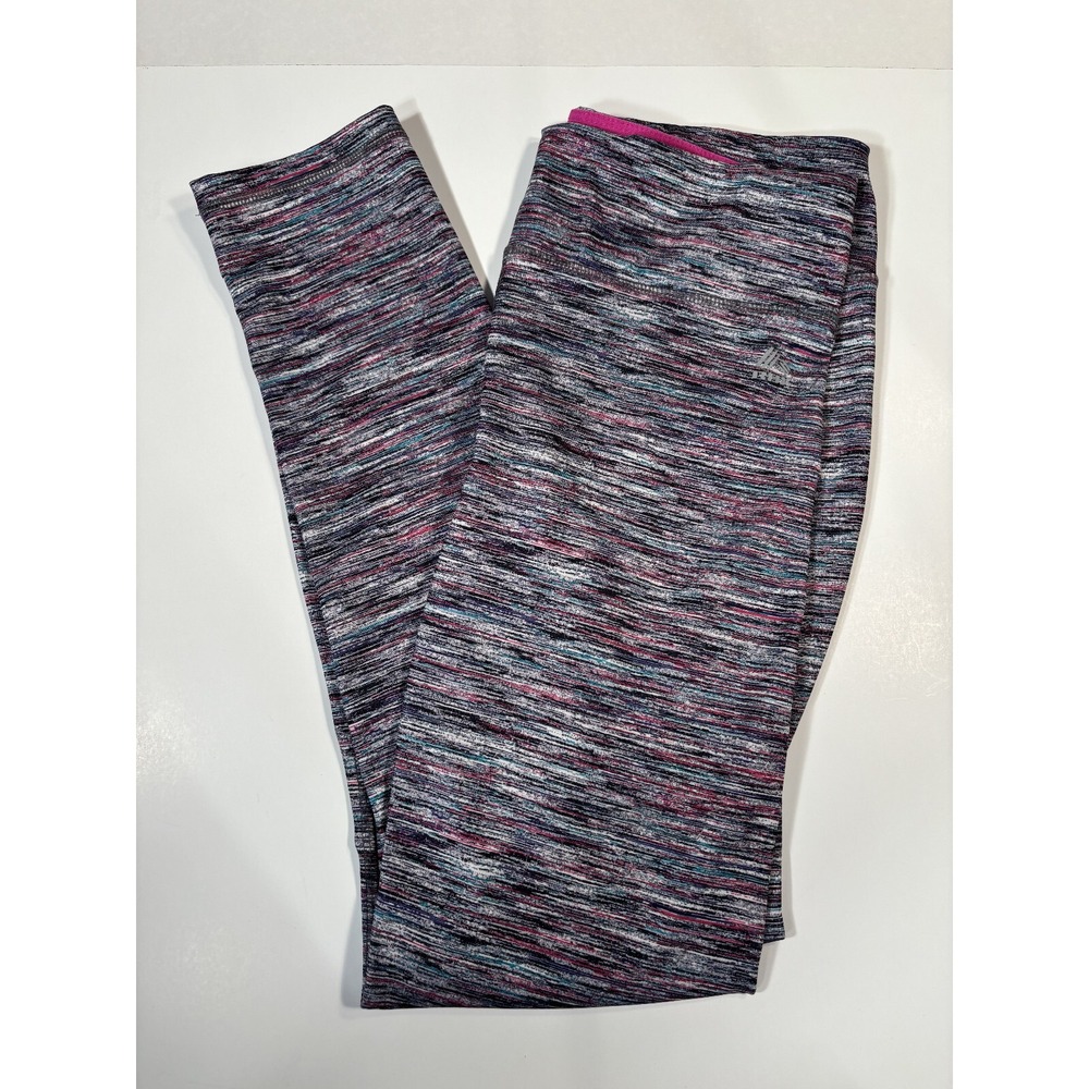 RBX Leggings Activewear Yoga Exercise Black/White/Fushia/Teal Womens Sz M 27.5"